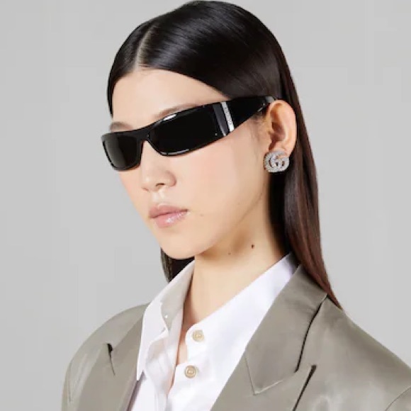 NEW GUCCI GG1492S BLACK UNISEX SHIELD SUNGLASSES GUCCI - Picture 3 of 14